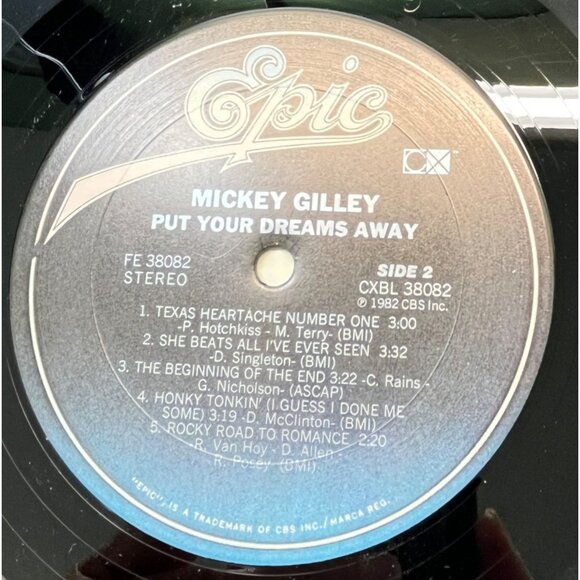 Mickey Gilley Put Your Dreams Away 33RPM Vinyl LP 80s Country Epic in VG+ - Picture 3 of 7
